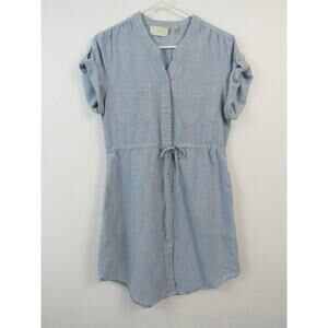 Revolve John + Jenn Dress Size Small Light Blue Linen Cotton Chambray Preppy